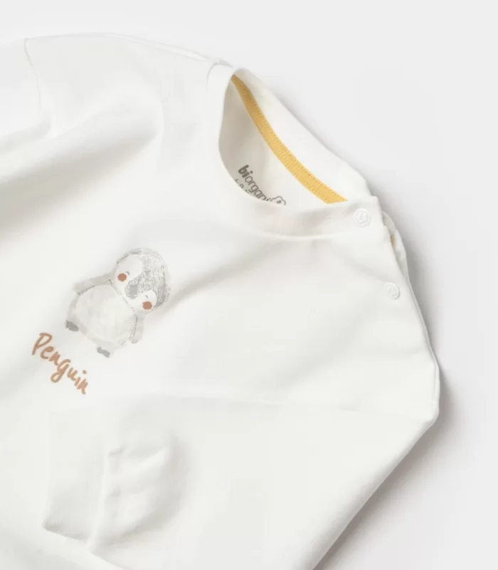 Bibaby Biorganic Penguin Club 2li Bebek Takım 59809 Ekru Gri