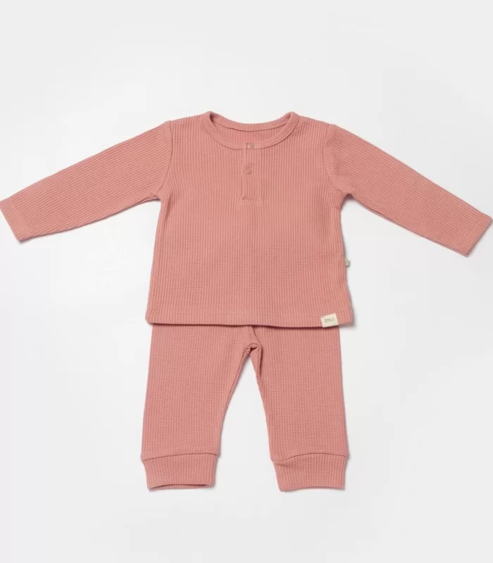 Bibaby Biorganic Waffle Smile 2Li Takım 59785 Red-Brown