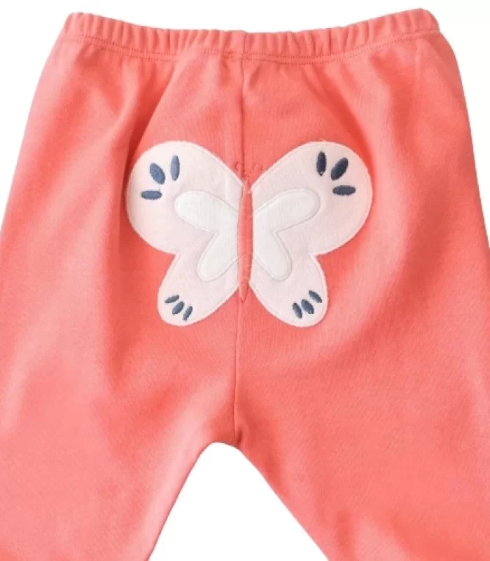 Bibaby Biorganic Wild Flowers Patikli Pantolon 57773 Coral