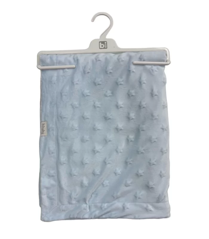 Bibaby Embossed Star 90x108 Battaniye 64728 Blue