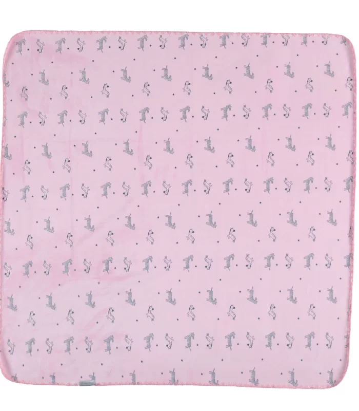 Bibaby Happy Zebra Land Fluffy Bebek Battaniye 64529 Pembe