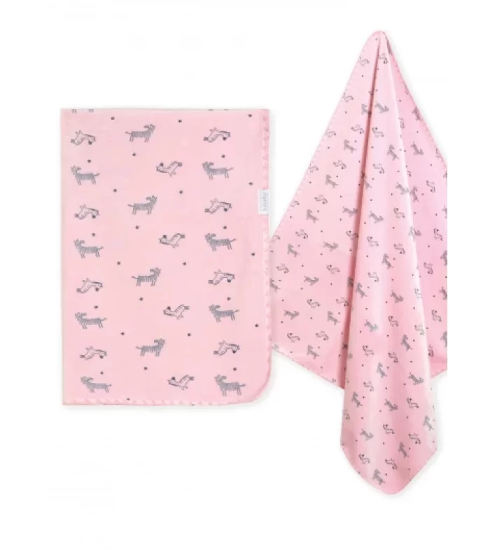 Bibaby Happy Zebra Land Fluffy Bebek Battaniye 64529 Pembe