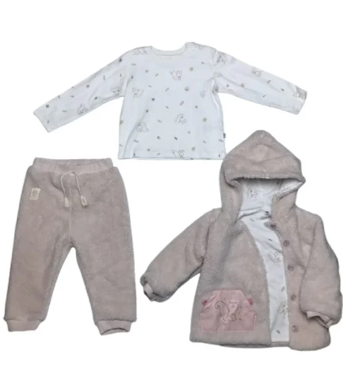 Bibaby Pretty Moments 3Lü Bebe Takım 73339 Ecru Pink