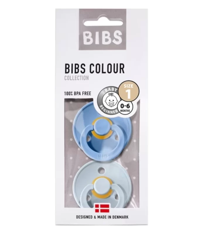 Bibs Colour Kauçuk Emzik 2li 0-6 Ay Sky Blue / Baby Blue