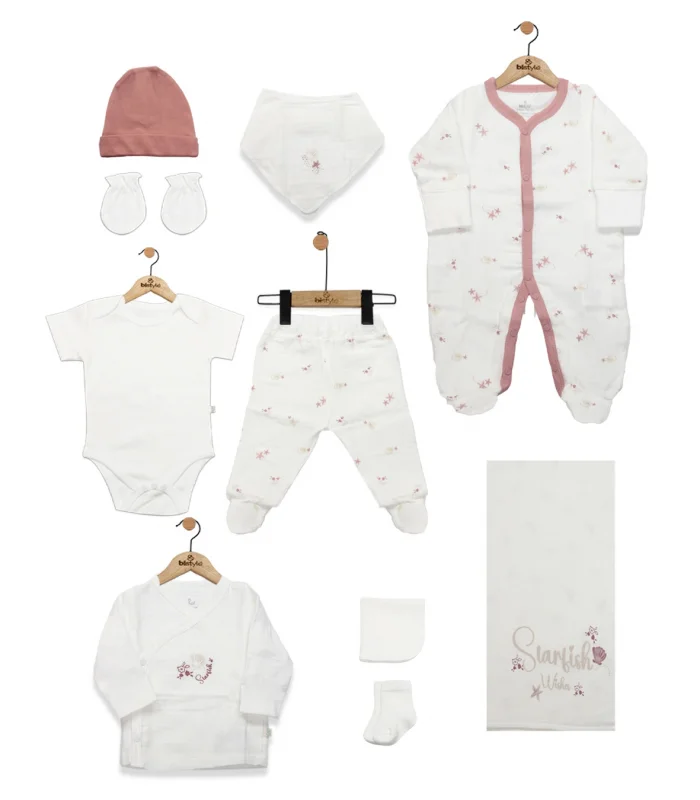 Bistyle 10lu Hastane Çıkışı Müslin Starfish Wishes 11120 Pembe