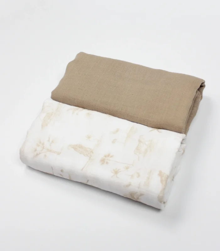 Bistyle 2li Müslin Battaniye Hello Zoo Kutulu 70142 75x75cm Beyaz