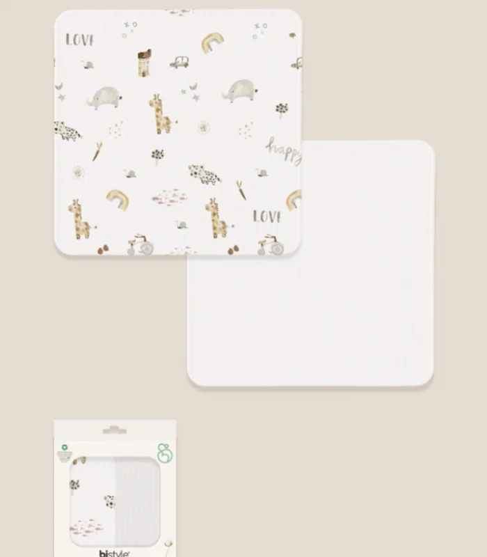 Bistyle 2li Müslin Battaniye In The Zoo Kutulu 70153 75x75cm Beyaz