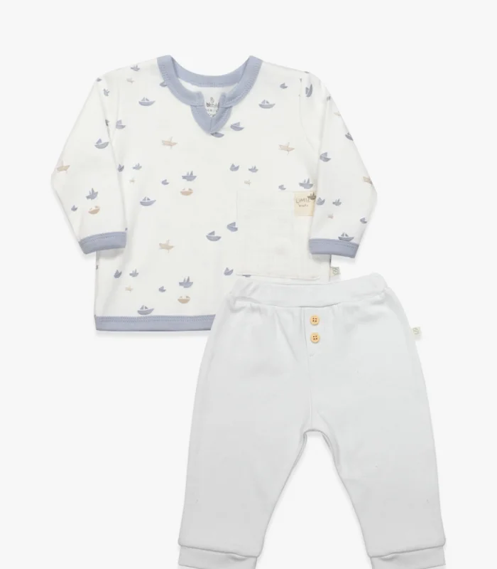 Bistyle 2li Takım Little Boats 14127 Ekru