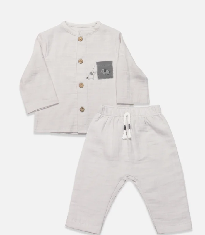 Bistyle 2li Takım Müslin Star Elephant 14143 Gri