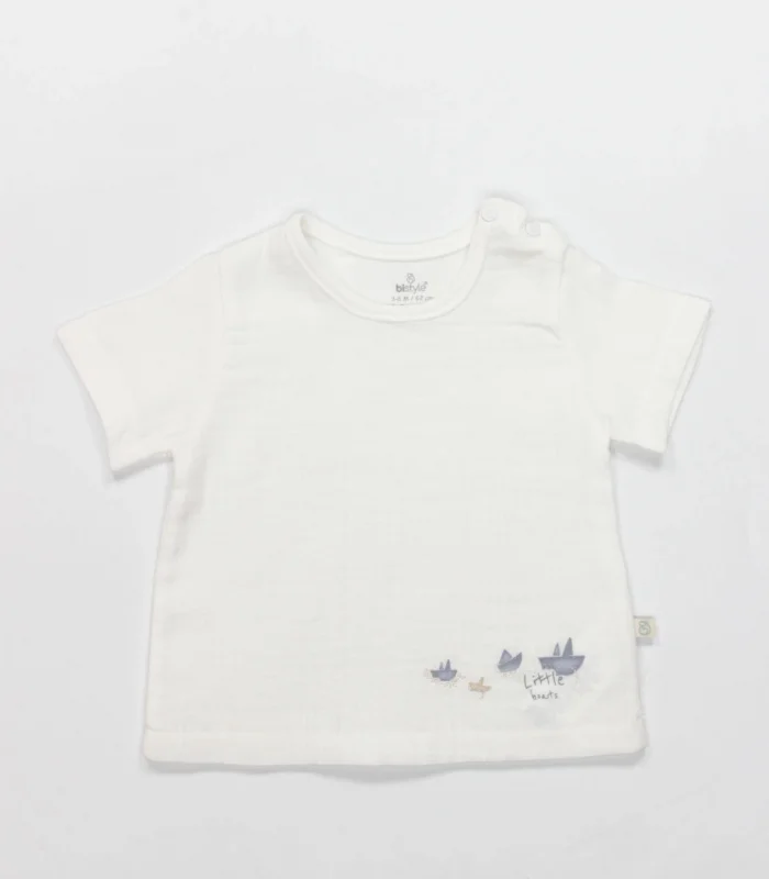 Bistyle 2li Takım Şort Müslin Little Boats 14126 Ekru