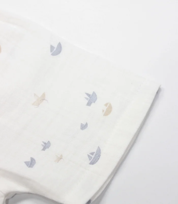 Bistyle 2li Takım Şort Müslin Little Boats 14126 Ekru