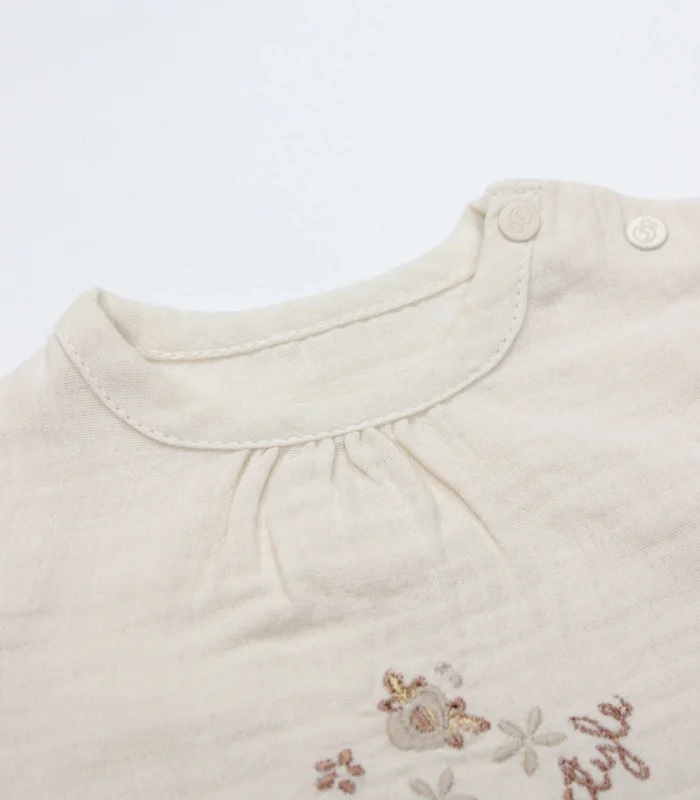 Bistyle 2li Takım Şortlu Müslin Daisy Flowers 14131 Somon