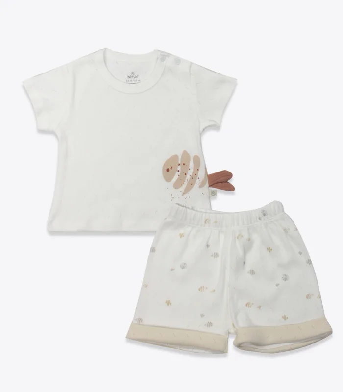 Bistyle 2li Takım Şortlu Ocean And Starfish 14148 Ekru