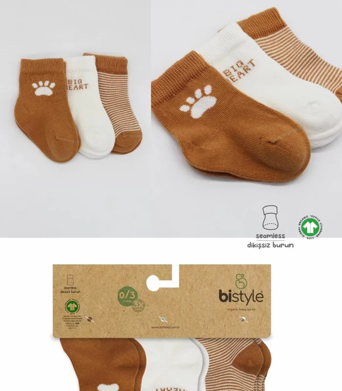 Bistyle 3lü Penye Soket Çorap Bs10110 Hardal