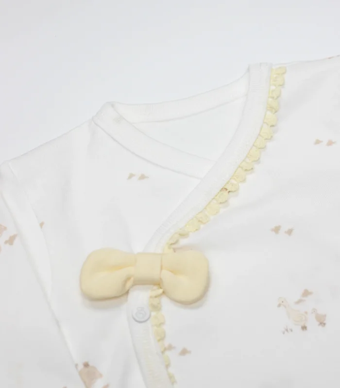 Bistyle 3lü Zıbın Takım Welcome Baby Duck 13104 Sarı-ekru