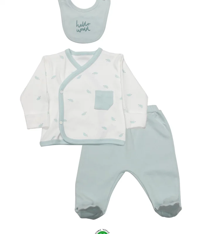 Bistyle 3lü Zıbın Takım Hello World 13105 Mint