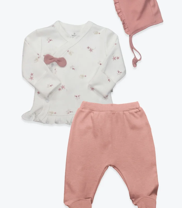 Bistyle 3lü Zıbın Takım Starfish Wishes 13124 Pembe