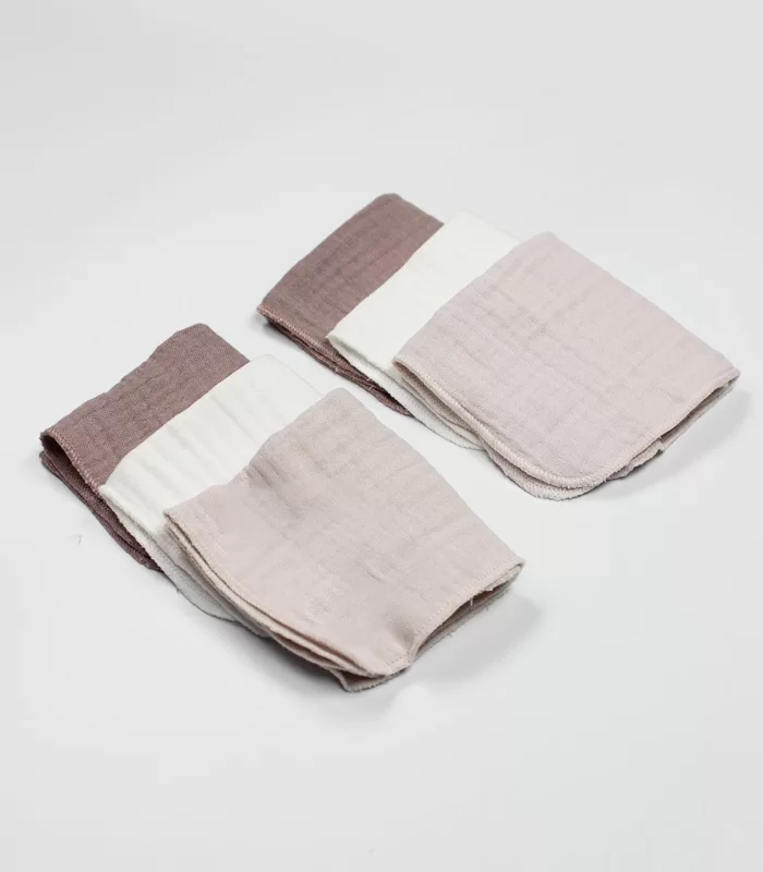 Bistyle 6lı Müslin Mendil 20x20 Cm 90106 Taş Ekru Antrasit