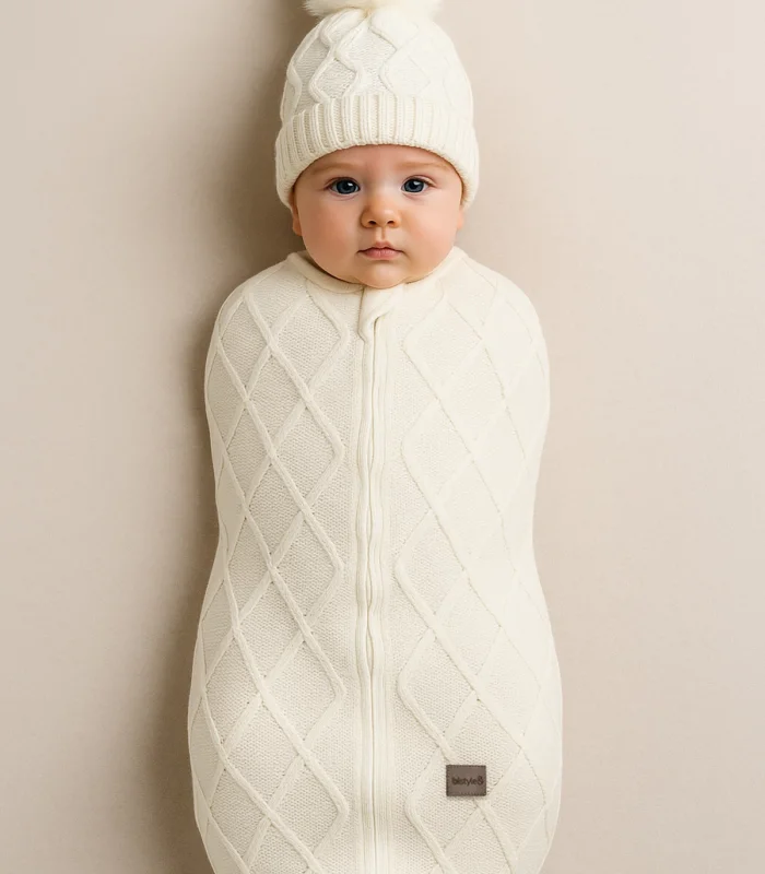 Bistyle Baby İn Swadding Triko Kundak 75108 Ekru