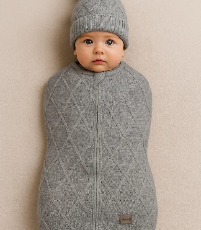 Bistyle Baby İn Swadding Triko Kundak 75108 Gri
