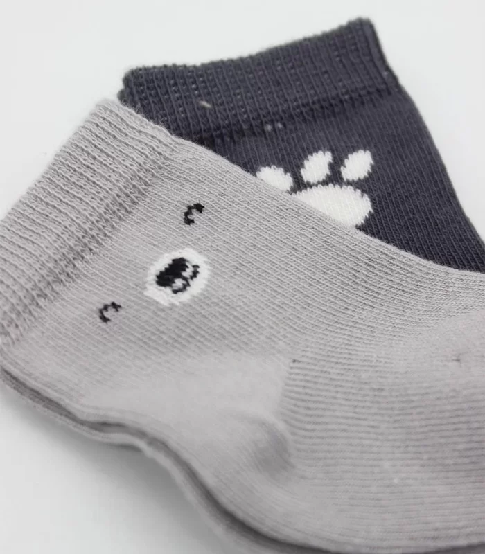 Bistyle Bear Penye Soket Çorap 2Li BS10116 Gri