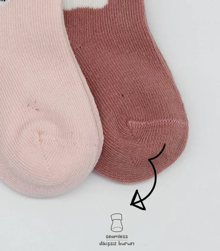 Bistyle Bear Penye Soket Çorap 2Li BS10116 Pembe