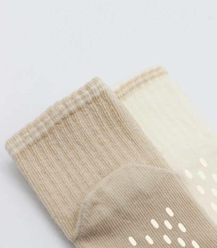 Bistyle Çemberli Basic Penye Kaymaz Soket Çorap 2li 10146 Bej