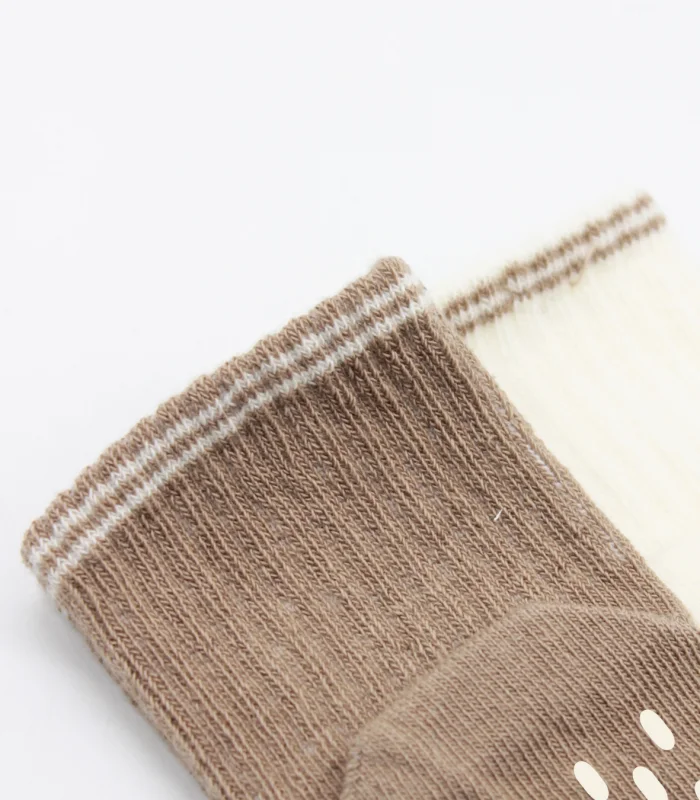 Bistyle Çemberli Basic Penye Kaymaz Soket Çorap 2li 10146 Kahve