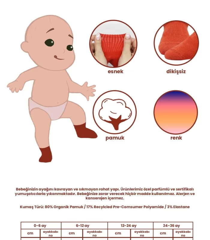 Bistyle Çemberli Kaymaz Soket Çorap 2Li BS10125 Gri Ekru