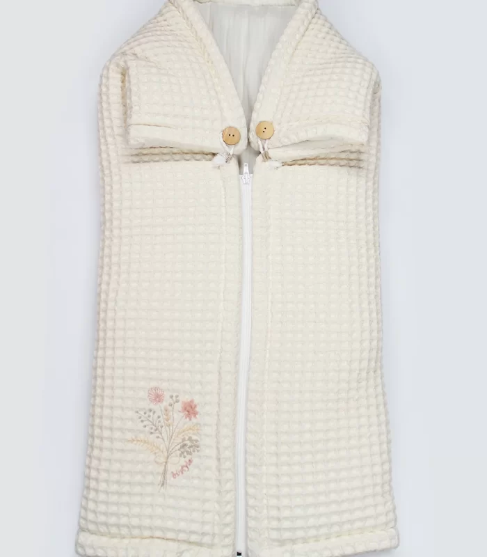 Bistyle Fermuarlı Natural Life Pike Battaniye Girl 70113 Ekru