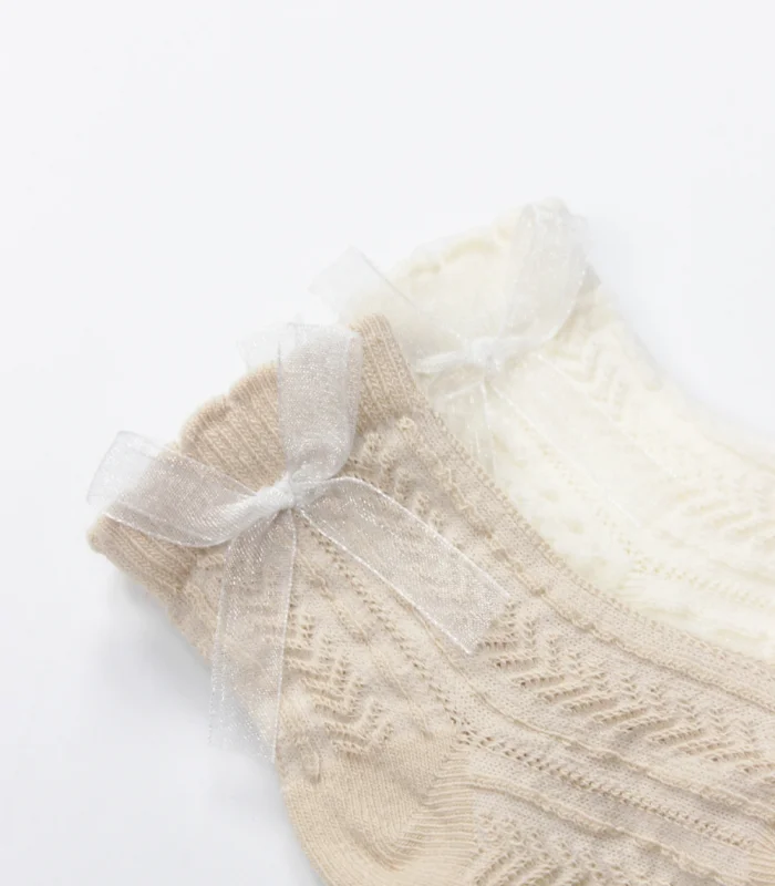 Bistyle Fiyonklu Penye Soket Çorap 2li 10149 Bej