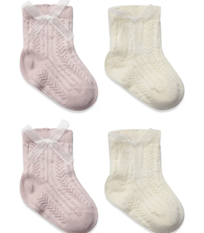 Bistyle Fiyonklu Penye Soket Çorap 2li 10149 Lila