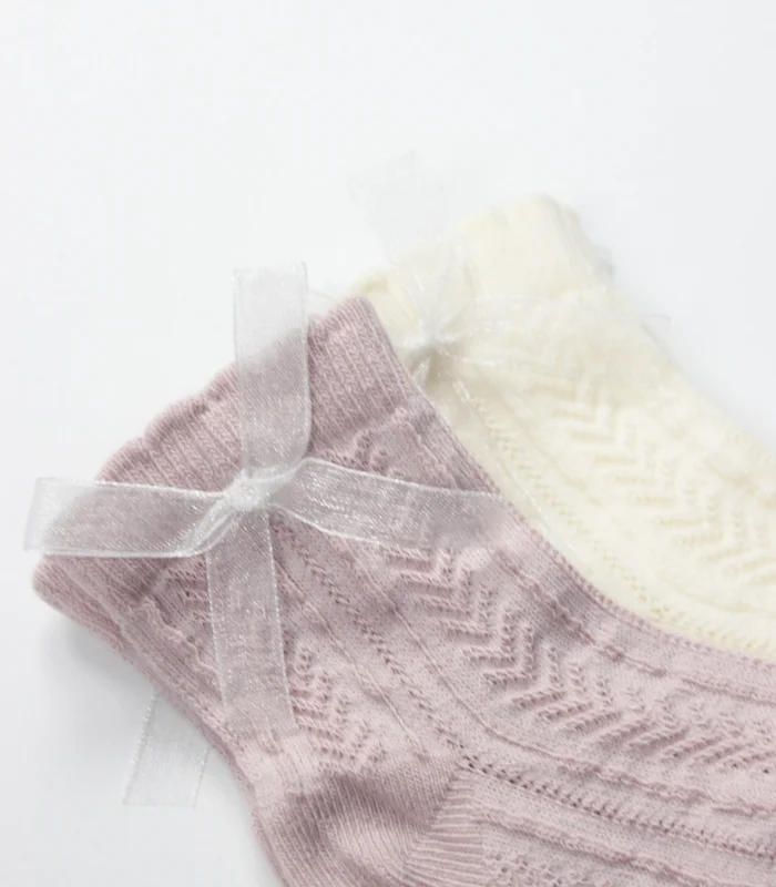 Bistyle Fiyonklu Penye Soket Çorap 2li 10149 Lila
