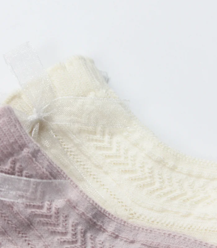 Bistyle Fiyonklu Penye Soket Çorap 2li 10149 Lila