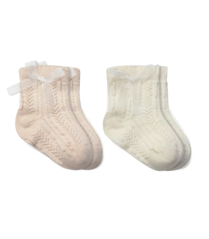 Bistyle Fiyonklu Penye Soket Çorap 2li 10149 Somon