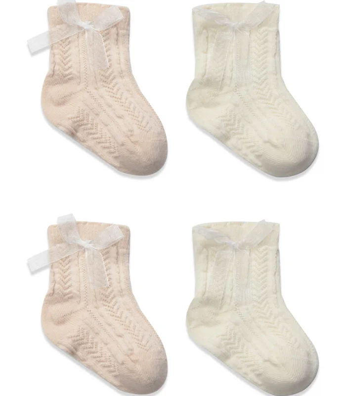 Bistyle Fiyonklu Penye Soket Çorap 2li 10149 Somon