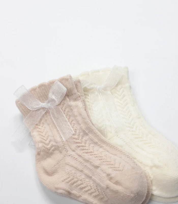 Bistyle Fiyonklu Penye Soket Çorap 2li 10149 Somon