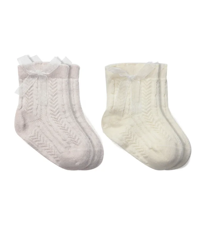 Bistyle Fiyonklu Penye Soket Çorap 2li 10149 Taş