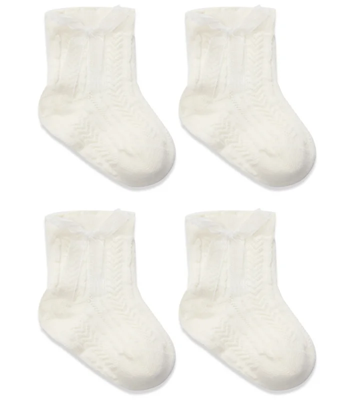 Bistyle Fiyonklu Penye Soket Çorap 2li 10150 Ekru