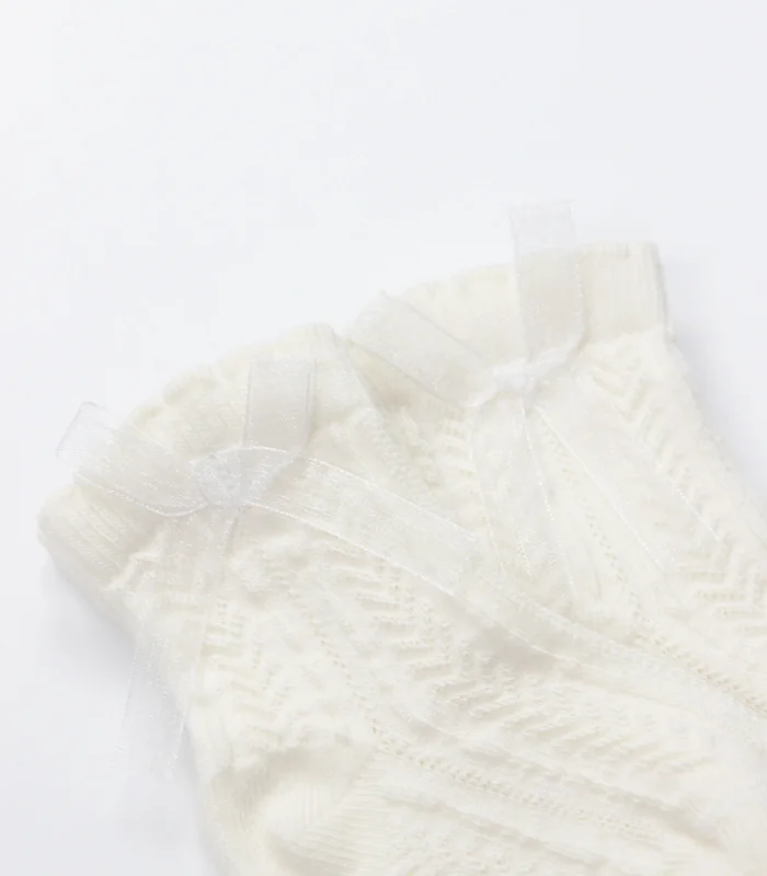 Bistyle Fiyonklu Penye Soket Çorap 2li 10150 Ekru