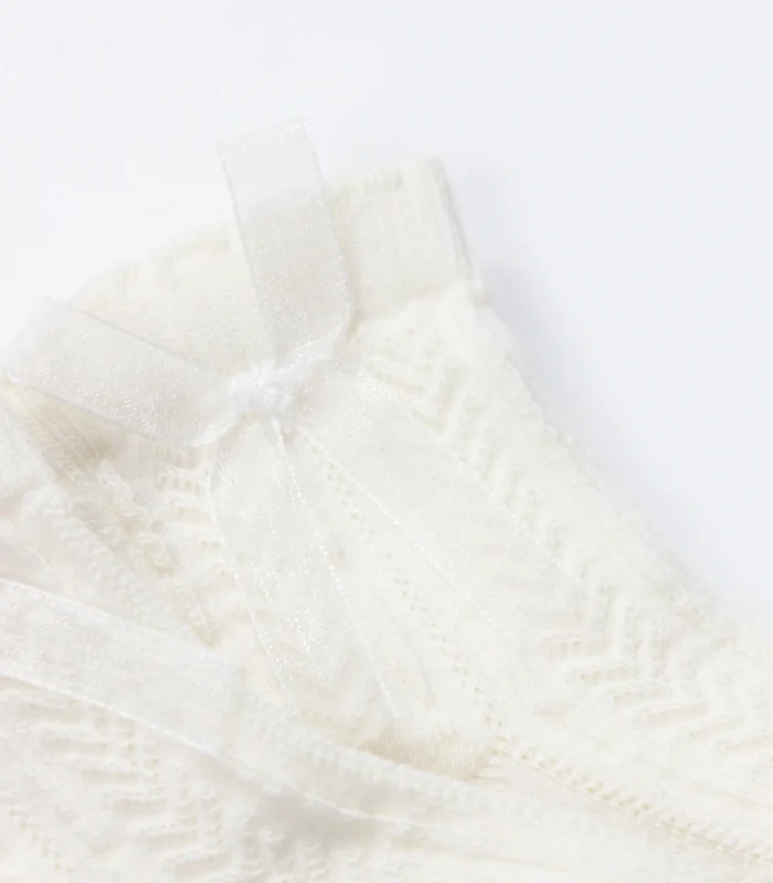 Bistyle Fiyonklu Penye Soket Çorap 2li 10150 Ekru