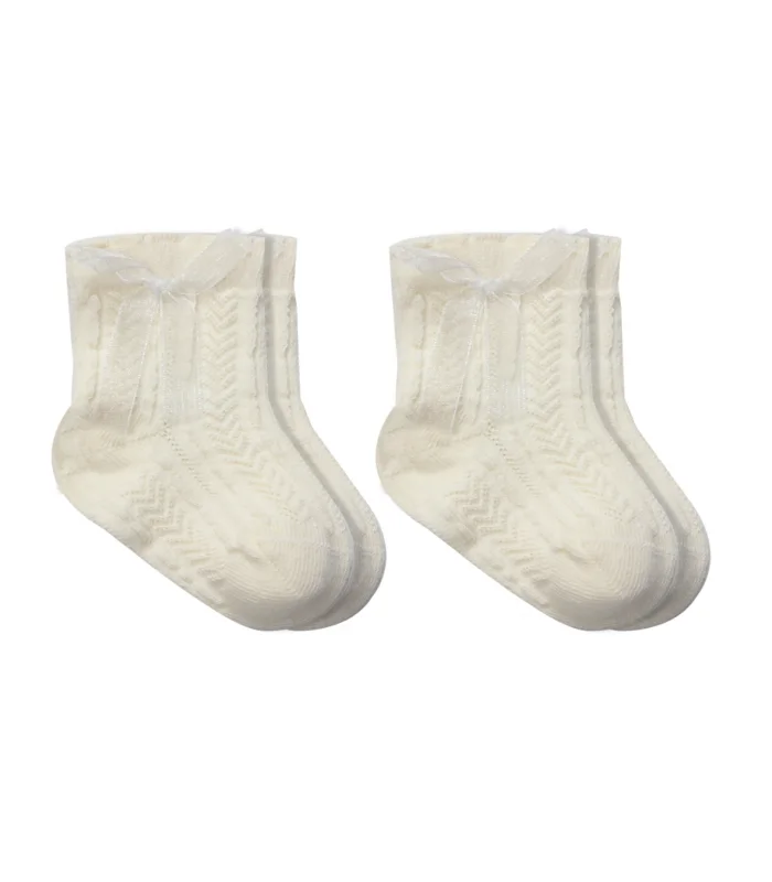 Bistyle Fiyonklu Penye Soket Çorap 2li 10150 Naturel