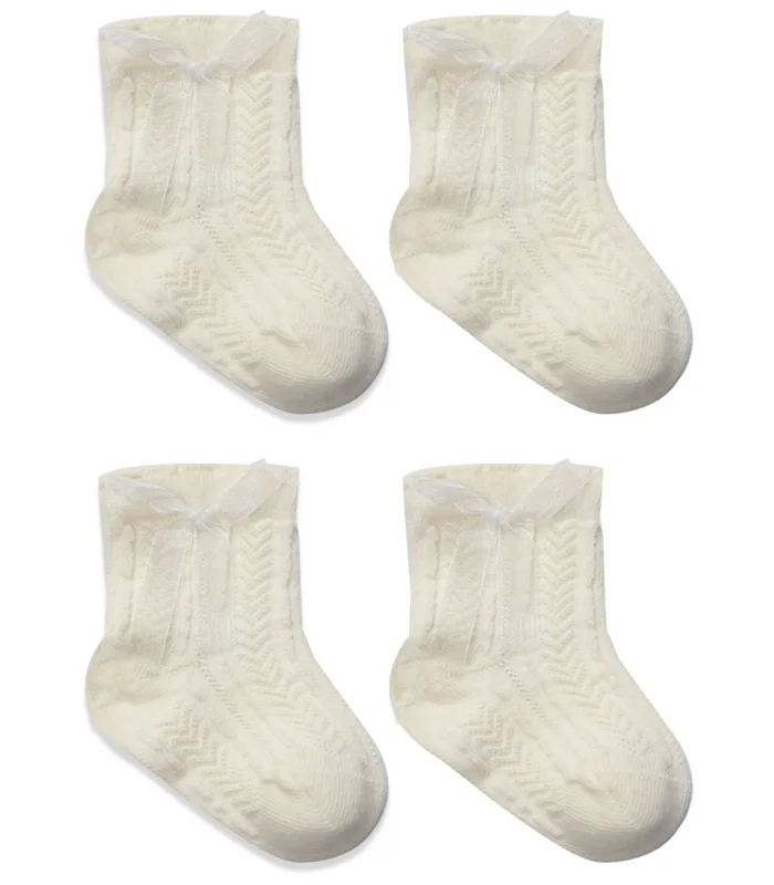 Bistyle Fiyonklu Penye Soket Çorap 2li 10150 Naturel