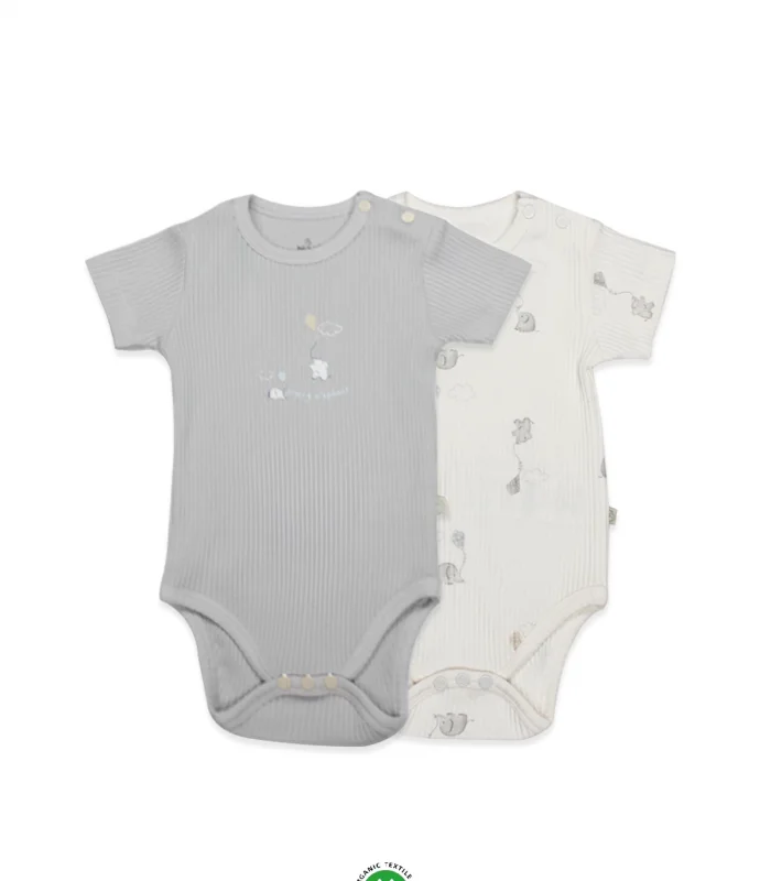Bistyle Flying Elephant Yarım Kol 2li Body 17116 Ekru Gri