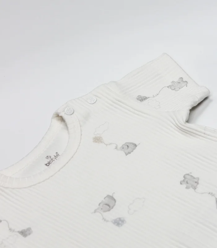 Bistyle Flying Elephant Yarım Kol 2li Body 17116 Ekru Gri