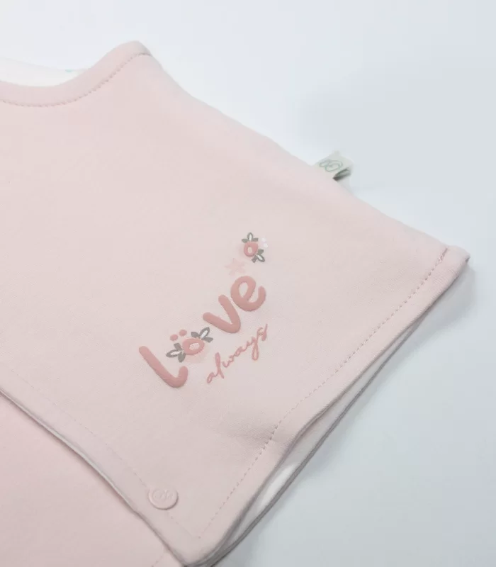 Bistyle Grow İn Love Çift Taraflı Bebe Yelek 18102 Pembe Ekru