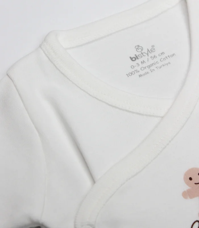 Bistyle Kruvaze Body Uzun Kol Cookies Make Happy 17141 Ekru