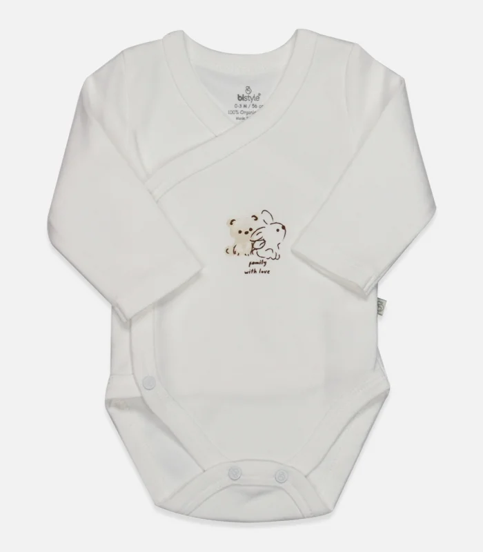 Bistyle Kruvaze Body Uzun Kol With You Family 17145 Bej