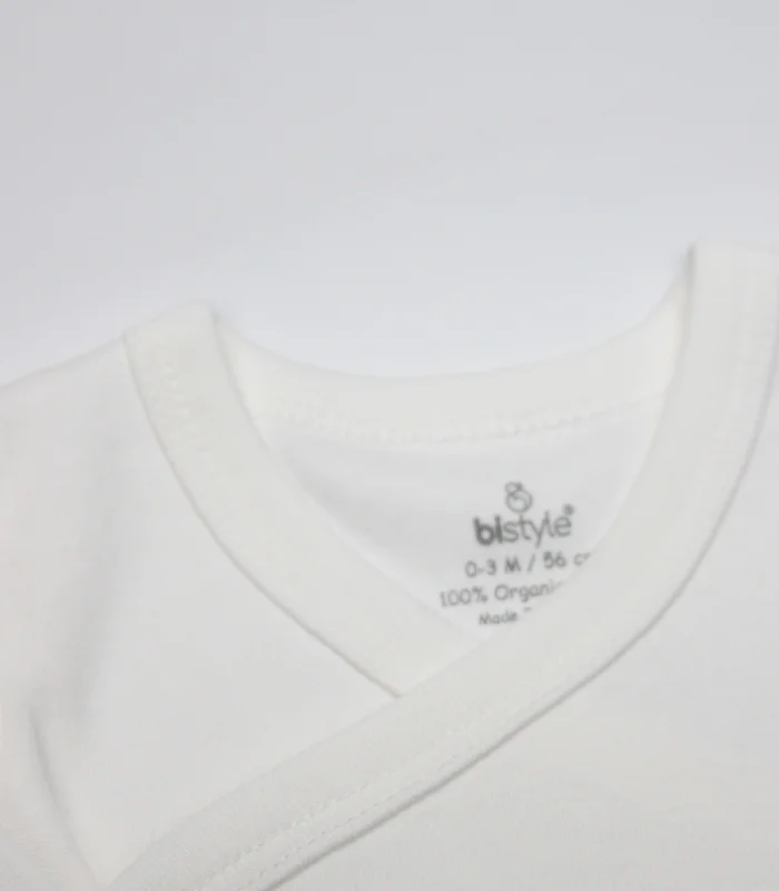 Bistyle Kruvaze Body Yarım Kol Love You Family 17144 Pudra