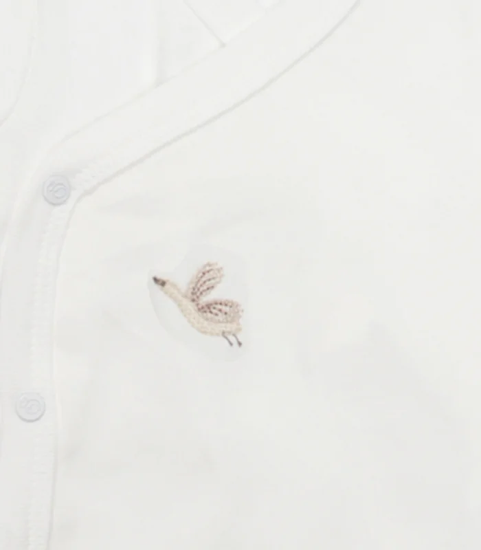 Bistyle Kruvaze Body Yarım Kol Love You Smile 17148 Ekru